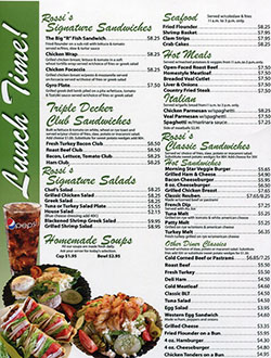 Lunch menu